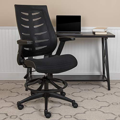 Flash Furniture High Back Black Mesh Spine-Back Ergonom...