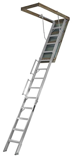 LOUISVILLE LADDER 16 Louisville Ladder 22.5-Inch by 63-Inch Aluminum Attic Ladder, Fits 10' to 12' Ceiling Height, 350-Pound Capacity, AL228P