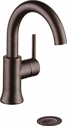 Delta Faucet Trinsic Bronze Bathroom Faucet, Single Hol...