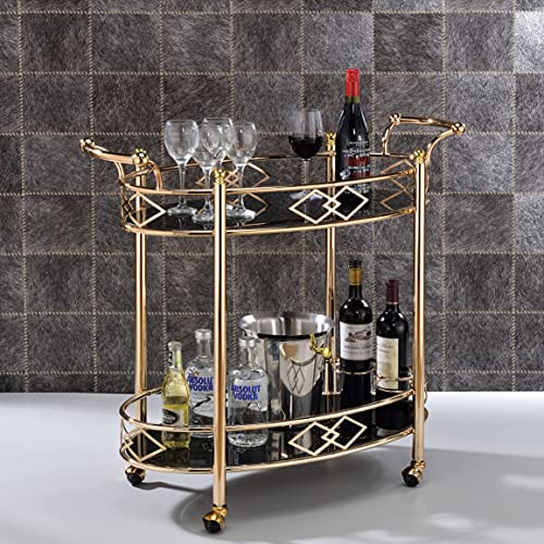 Acme Furniture ACME Ottesen Serving Cart - - Gold & Bla...