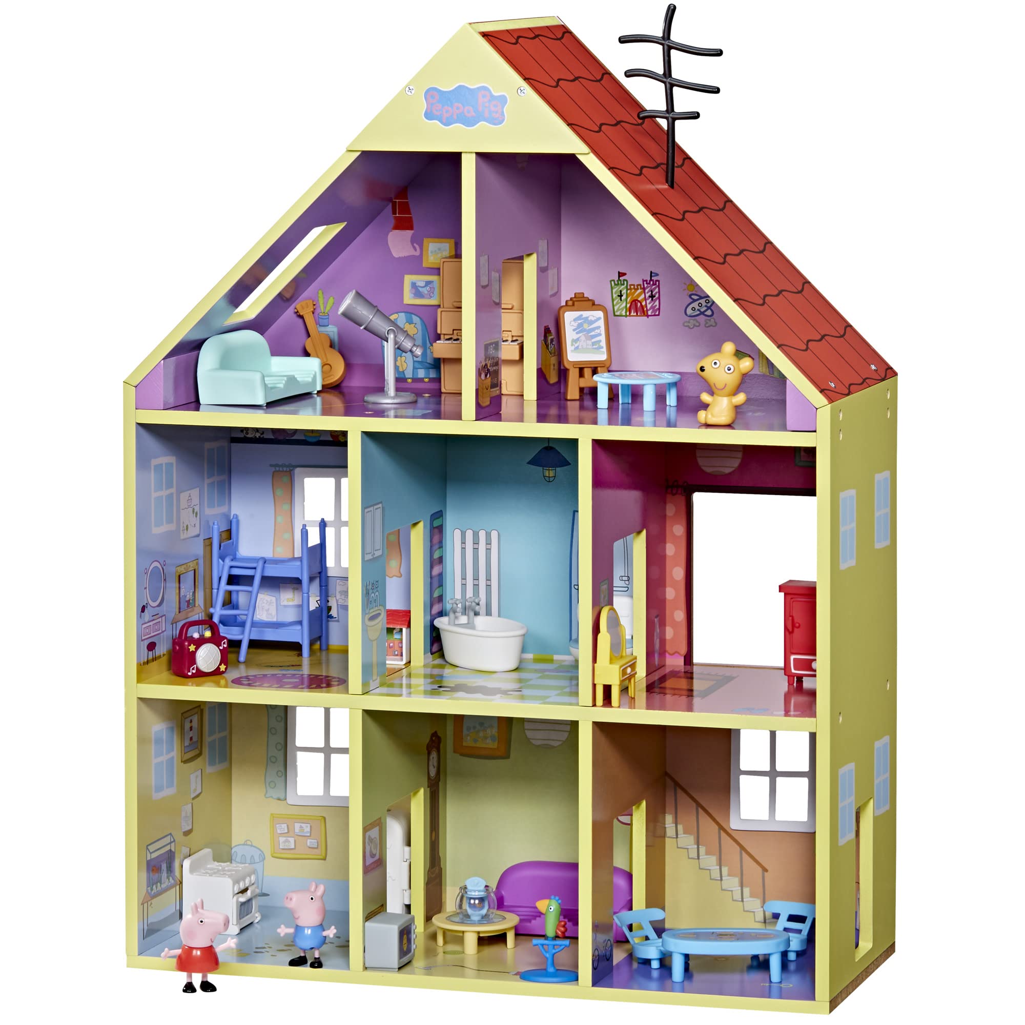 Peppa Pig Wooden Deluxe Playhouse, 8 Rooms, Incl...