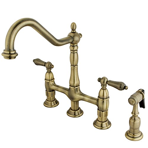 KINGSTON BRASS KS1273ALBS Heritage 8-Inch Kitchen Bridg...