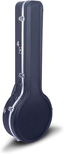 Crossrock ABS Molded Hardshell Case for 5-String Resonator, Gibson Tenor Banjo, Backpack Style(CRA861BJBK)