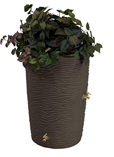 Good Ideas IMP-L50-BLK Impressions Palm Rain Barrel