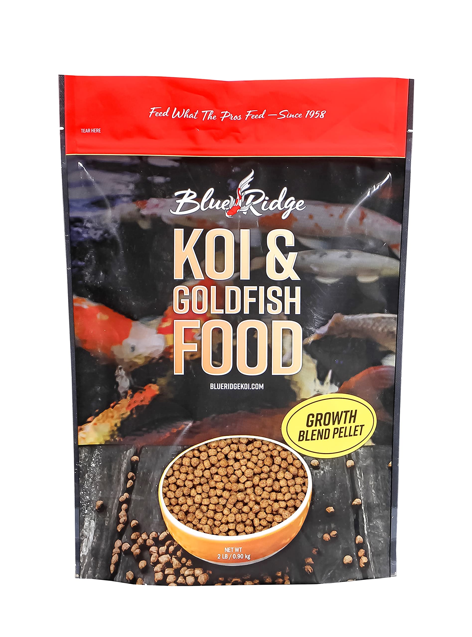 Blue Ridge Fish Hatchery Blue Ridge Fish Food, Mini and 3/16" Floating Pellet, Koi and Goldfish Growth Formula Blend