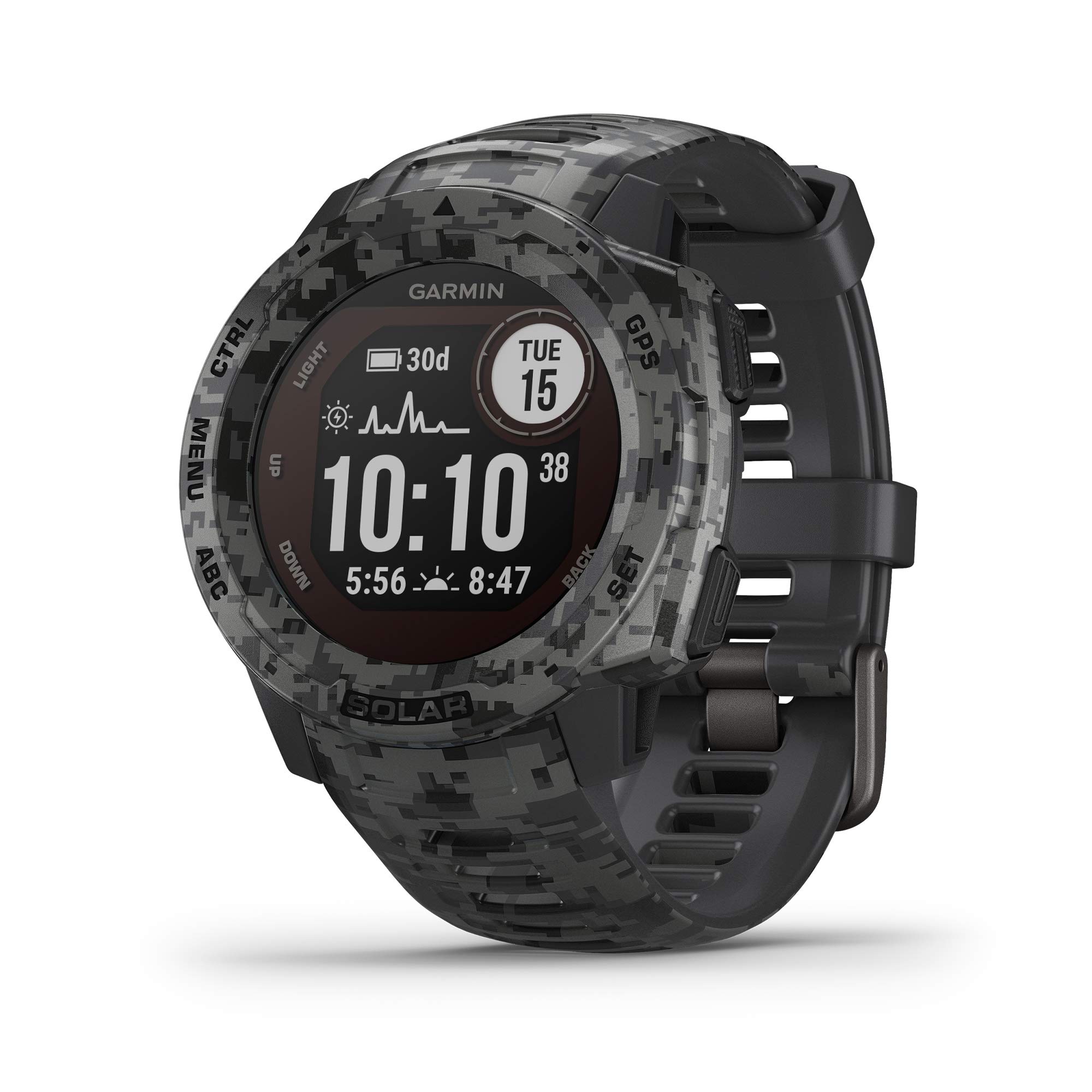 Garmin Instinct Solar, Rugged Outdoor Smartwatch with S...