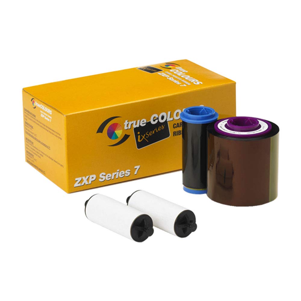 Zebra 800077-742 True Colors IX Series Color Ribbon for ZXP Series, 7 Compatible, Ymcko, 750 Labels per Roll