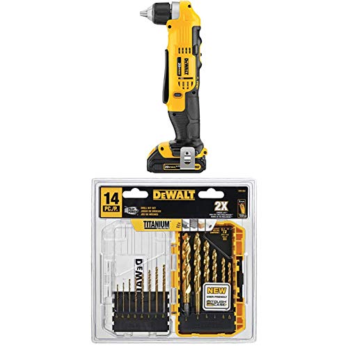 DEWALT 20V MAX Right Angle Cordless Drill/Driver Kit (D...