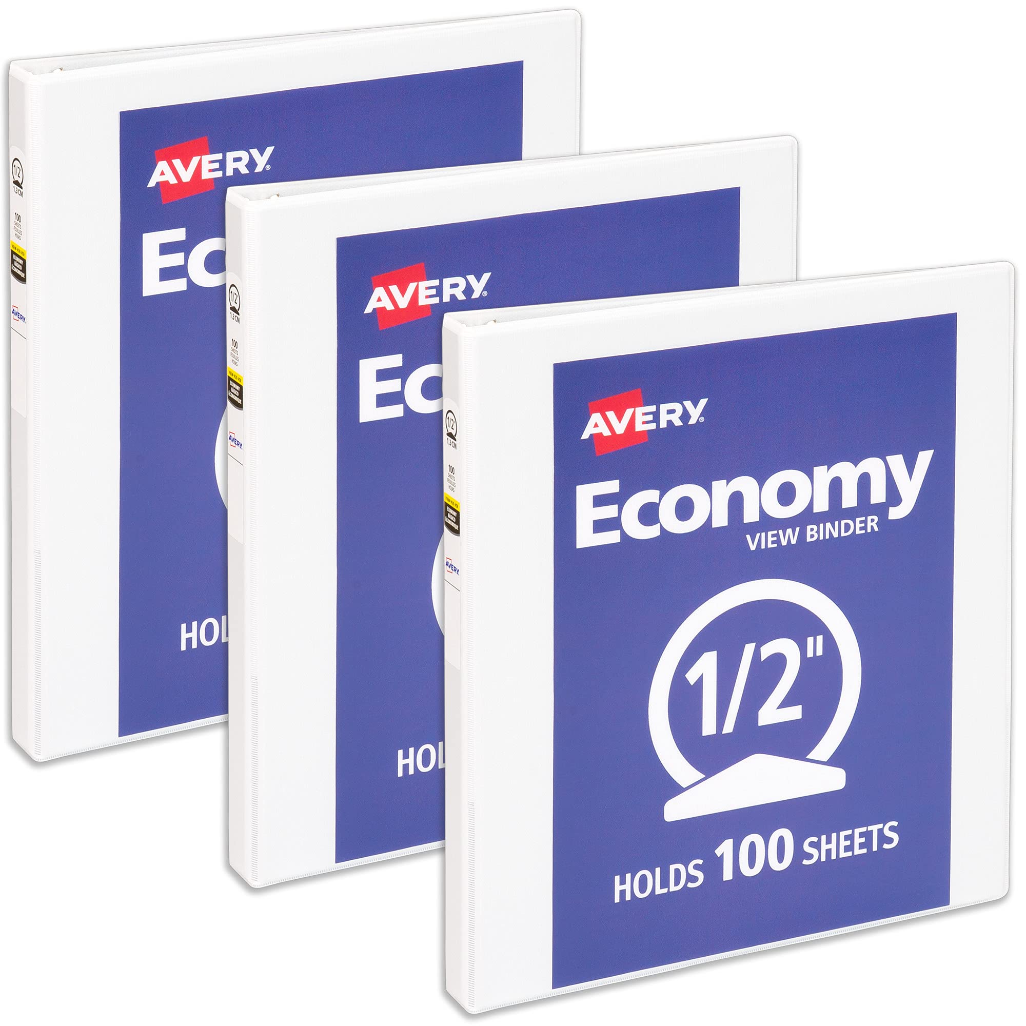 Avery 1.5" Economy View 3 Ring Binder, Round Ring