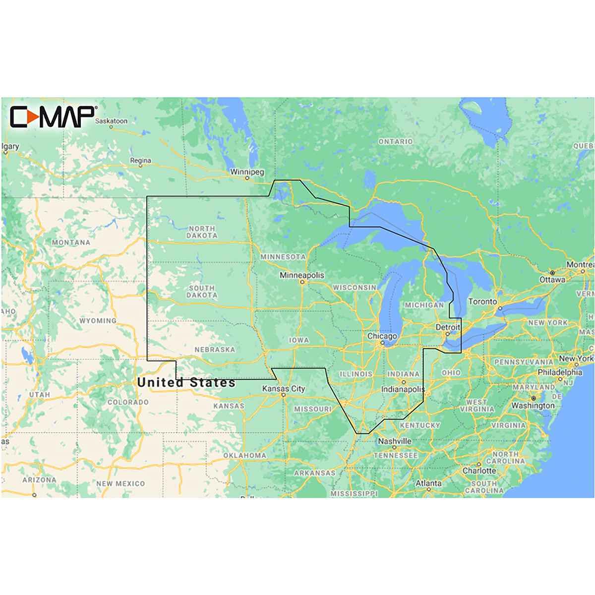 C-MAP Reveal Lake Charts for Marine GPS Navigation with...