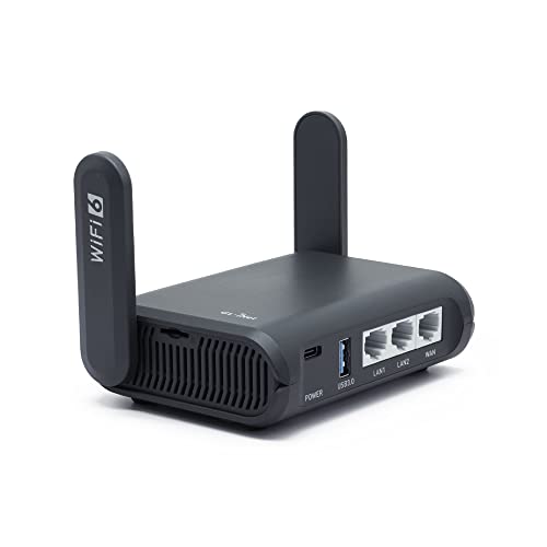  GL.iNET GL-AXT1800 (Slate AX) Portable Wi-Fi 6 Travel Router – Extender/Repeater for Hotel & Public Network | VPN Client & Server | Connector between WiFi & Ethernet | OpenWrt 21.02| USB Port | Internet...