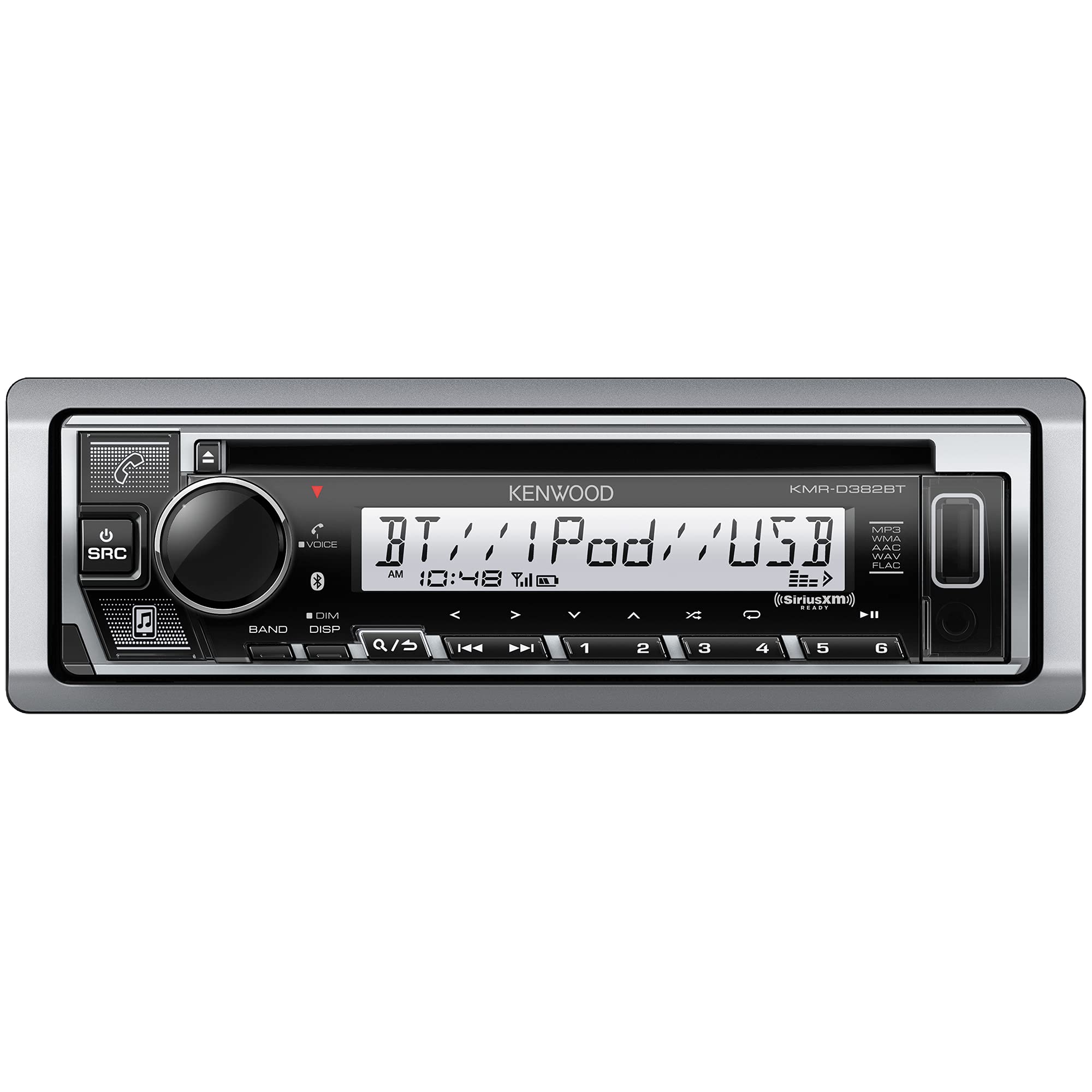 KENWOOD KMR-D382BT Car & Marine Stereo - Single Din, Bl...