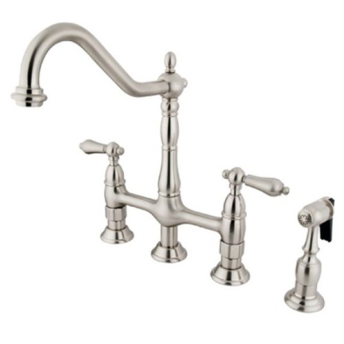 KINGSTON BRASS KS1278ALBS Heritage Kitchen Faucet, 8-3/...