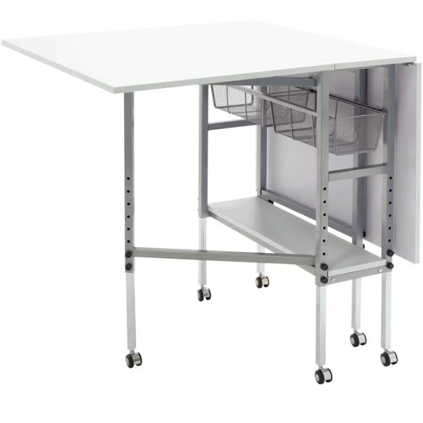 Studio Designs Sew Ready Craft Table, Silver/White
